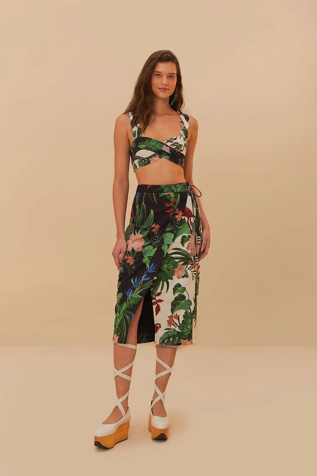 Mixed Midnight Macaw Fiesta Wavy Crop Top Spark Soul