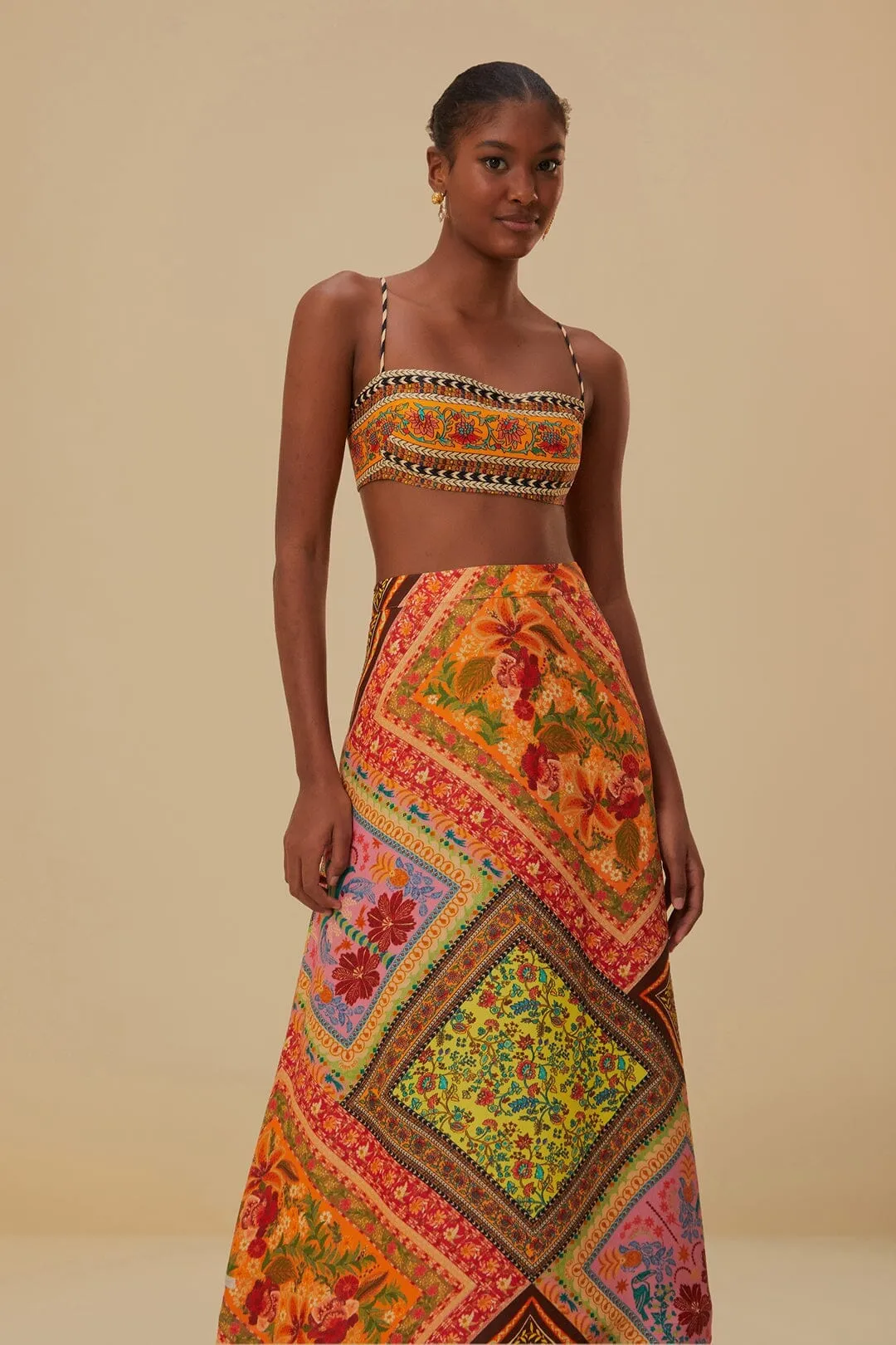 Mixed Scarves Lenzing? Ecovero? Viscose Midi Skirt Polka Dot Midi length