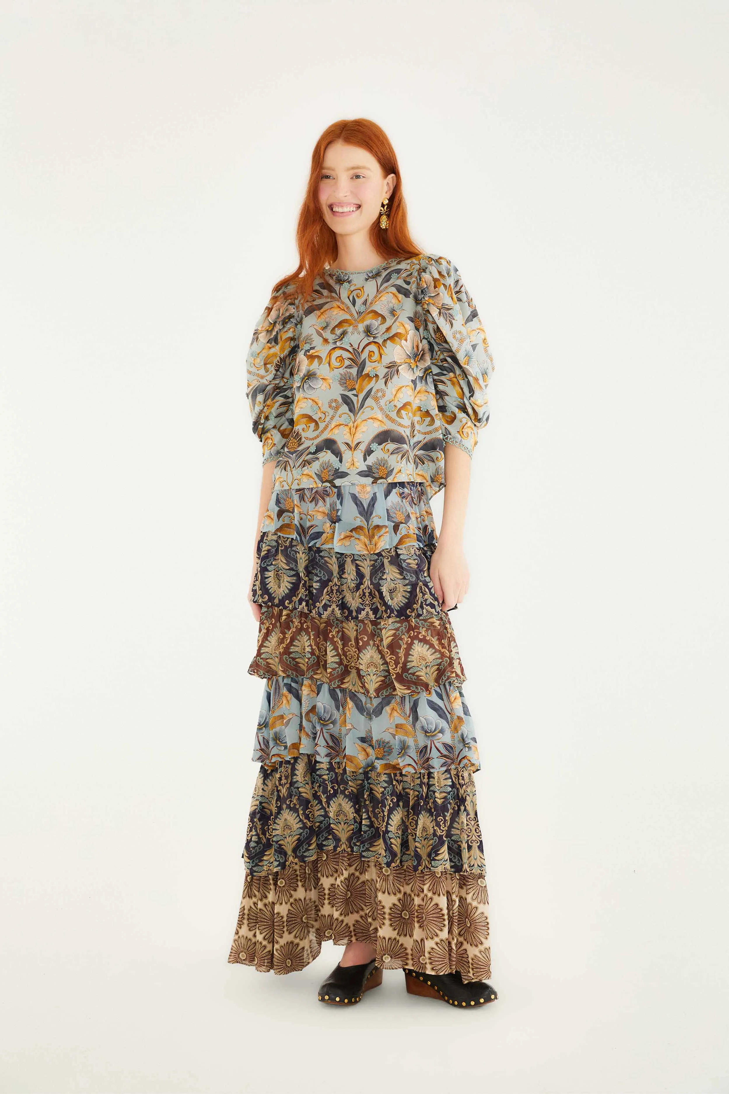 Mixed Scarves Ruffled Maxi Skirt Mood Dressing Non Irritating Texture