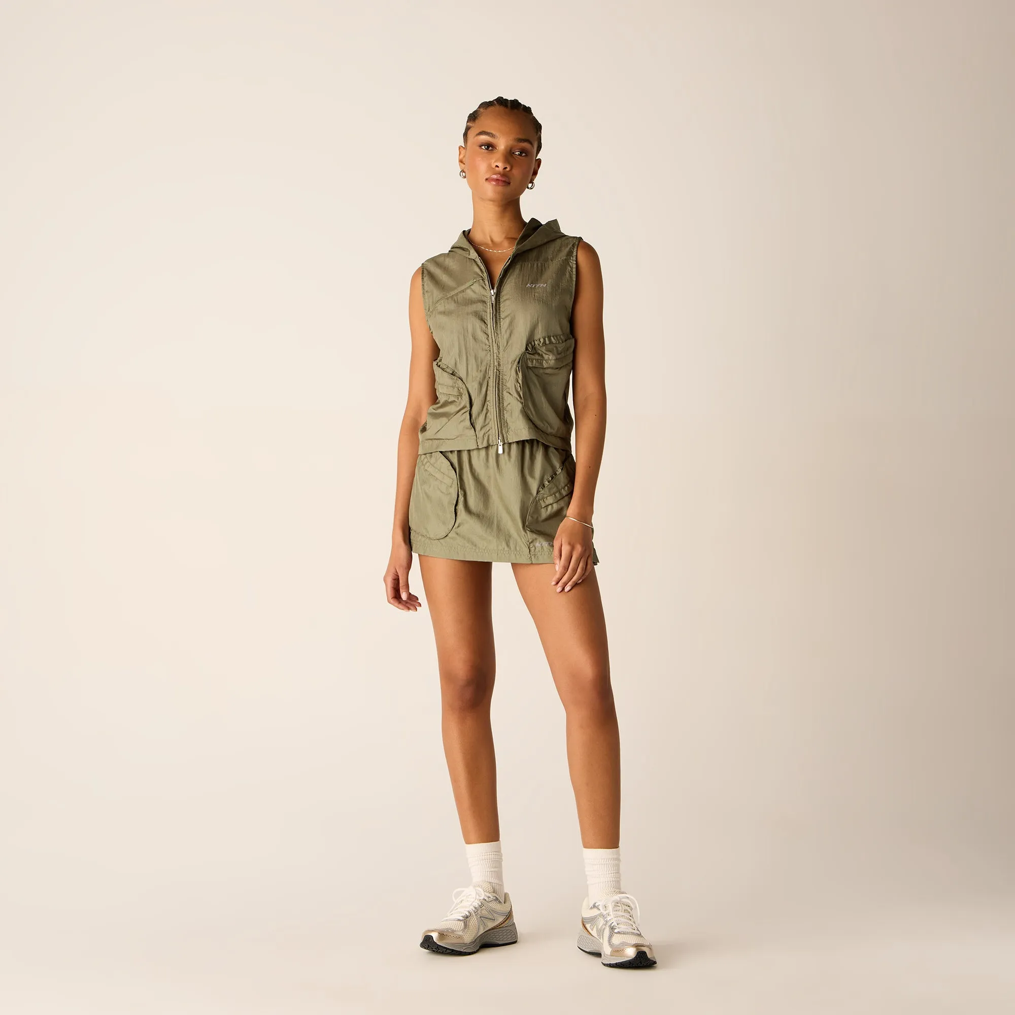 Kith Women Verena Sporty Hoodie Vest - Bay Breeze Reflective Trim Light Activated Cooling