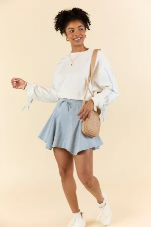 Simple looks Record Setter Washed Blue Skort SALE