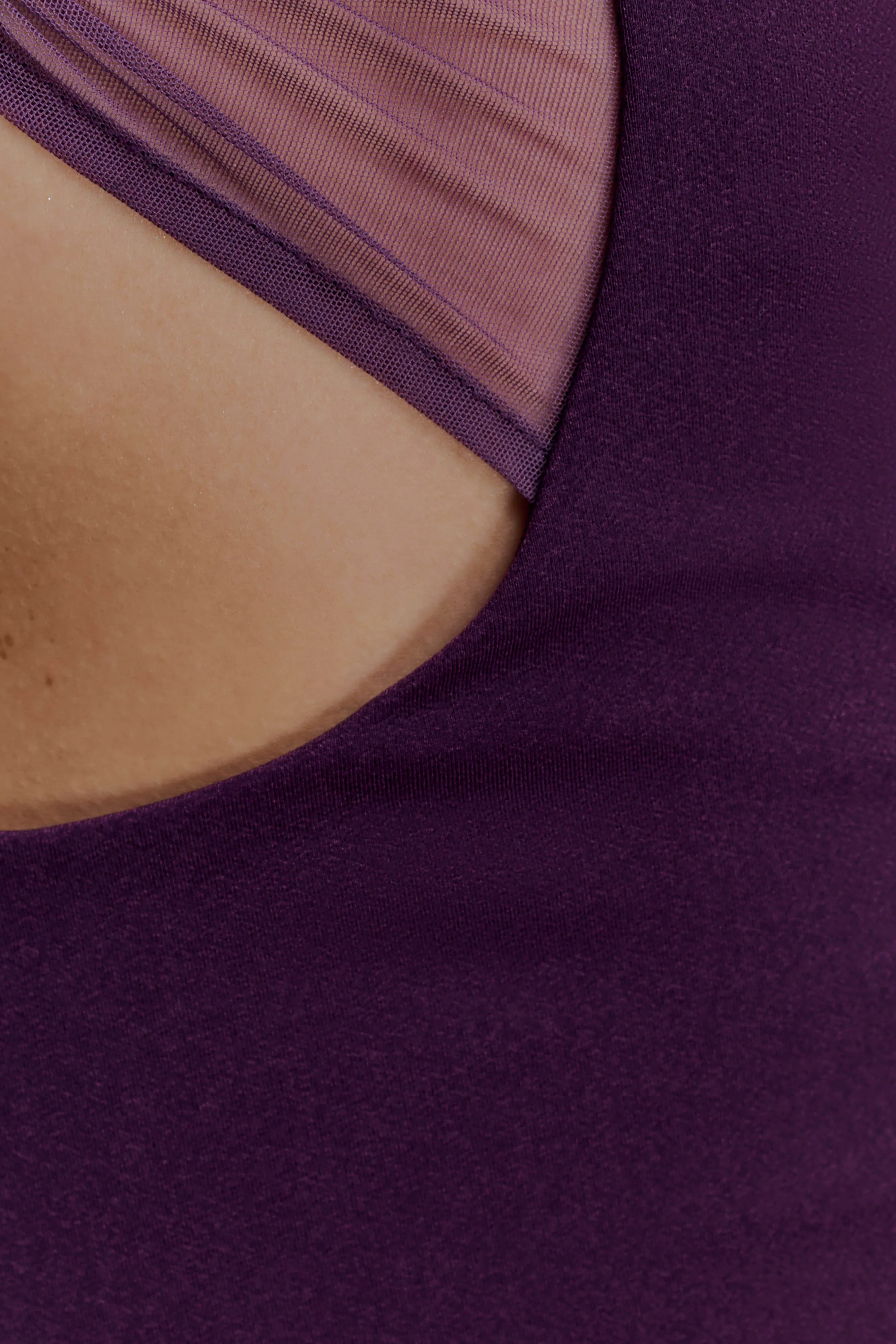 Aubree Crepe And Mesh Mini Dress - Purple Trendy Look Brunch Fit