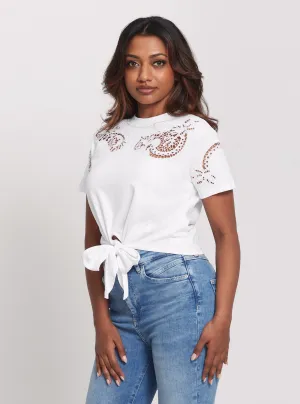 Summer Style VintageWashEffect Eco White Anjour Lace T-Shirt