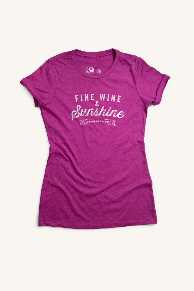 Fine Wine Okanagan T-shirt (Womens) Non Iron Finish Wrinkle Free Fabric