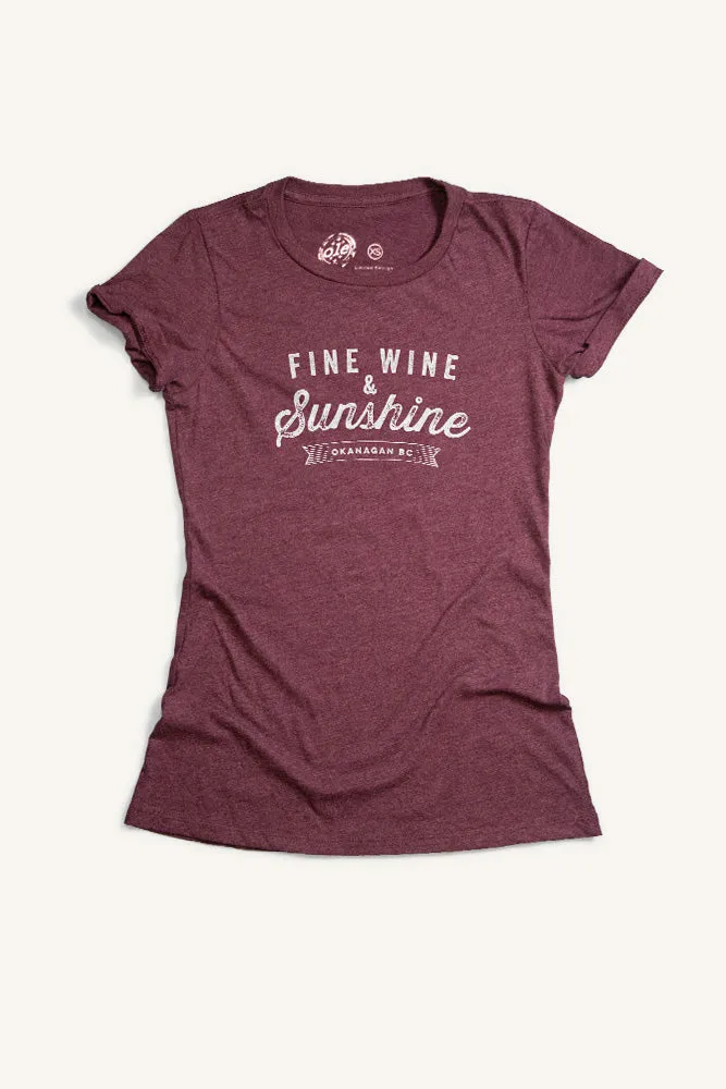 Fade Resistant Print Fine Wine Okanagan T-shirt (Womens)