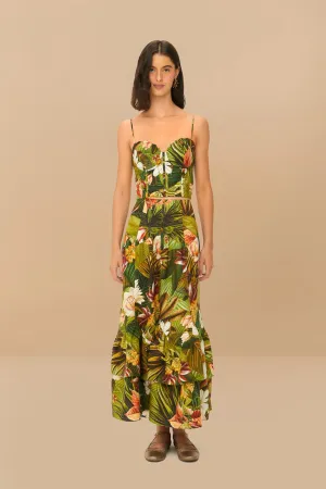 Tagless label Future Fashion Multicolor Botanical Forest LENZING? ECOVERO? Euroflax? Midi Skirt