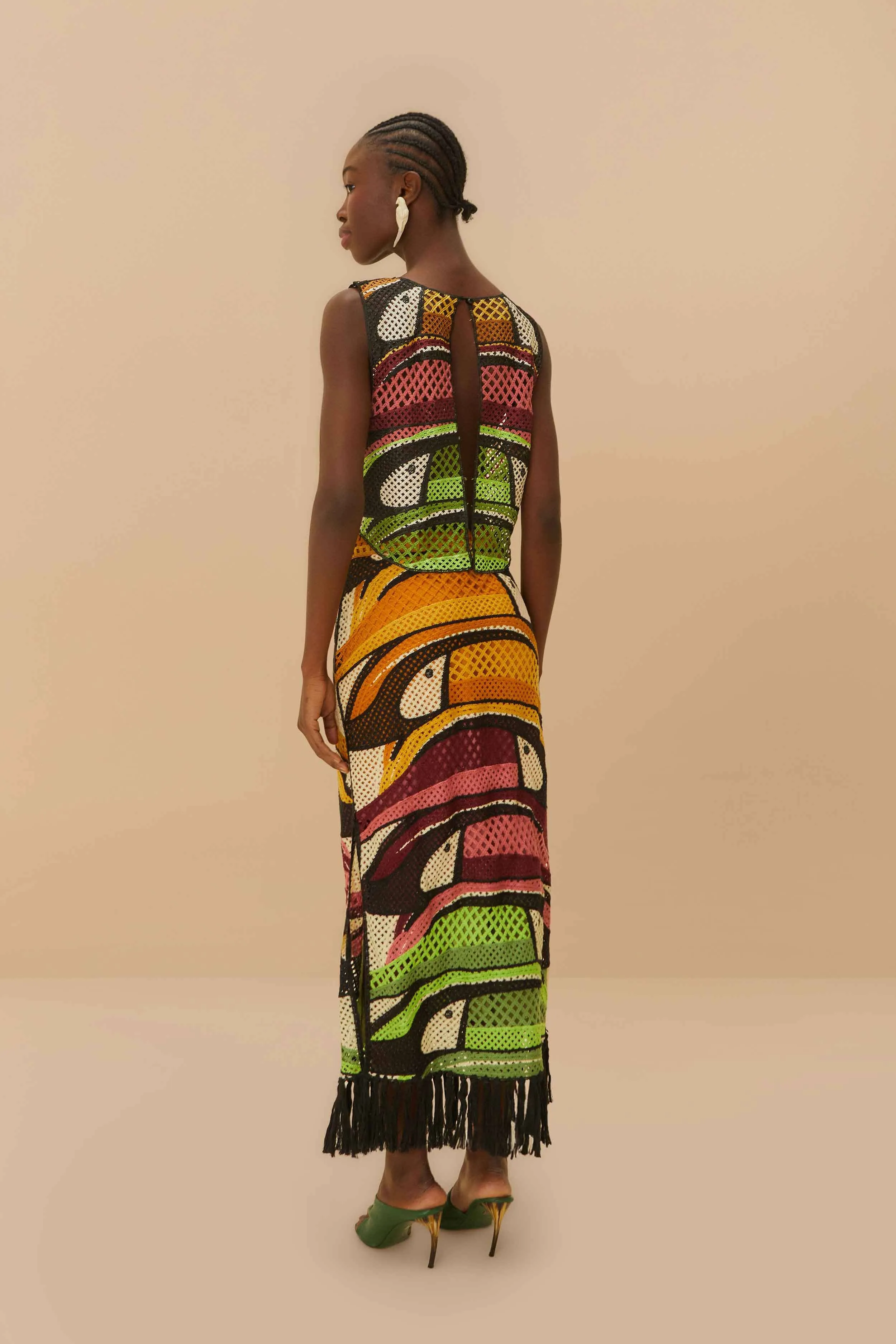 Multicolor Toucan Tree Crochet Skirt Delicate Texture