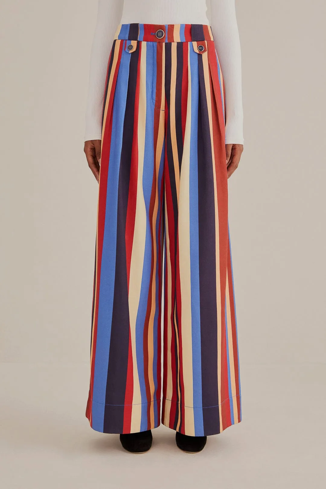 Lined interior Comfy Movement Fit Multicolor Winter Stripes Tailored Pants