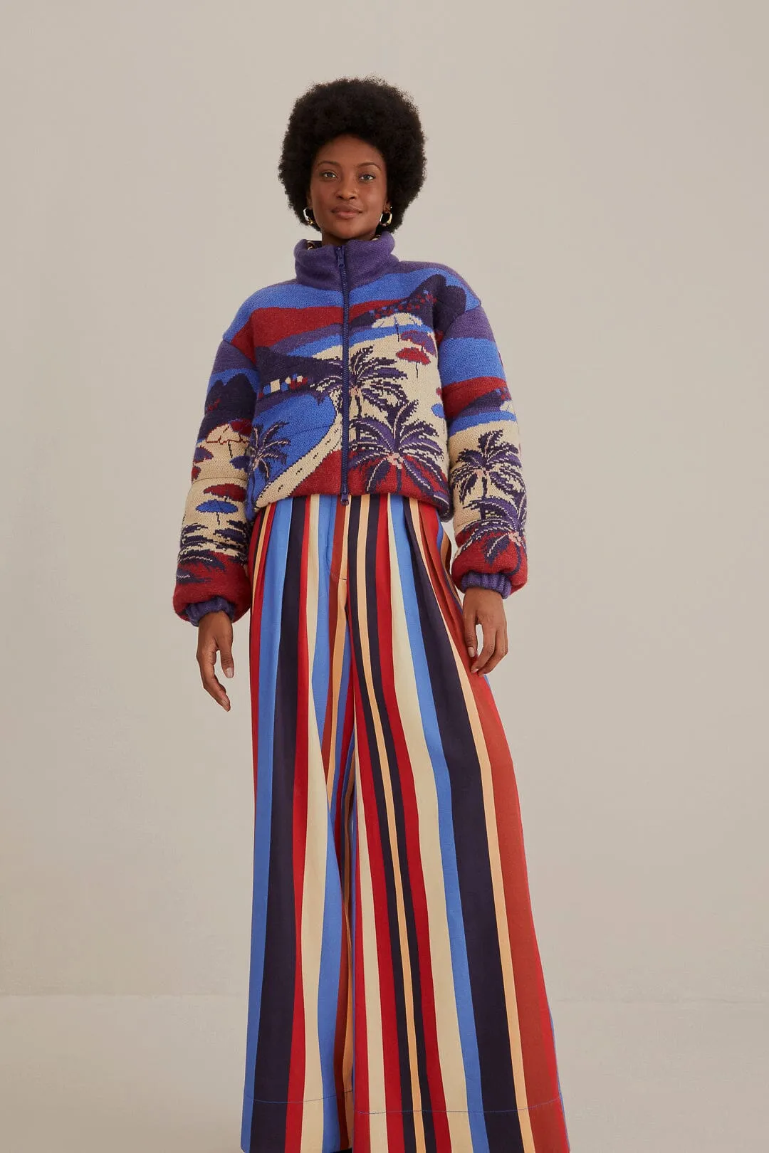 Multicolor Winter Stripes Tailored Pants ArticulatedJoints