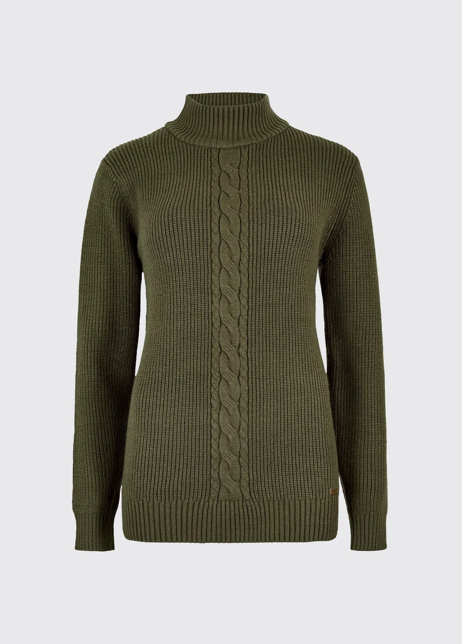 Versatile Layer Breathable mesh Lennon Women's sweater with mock neck - Dusky Green