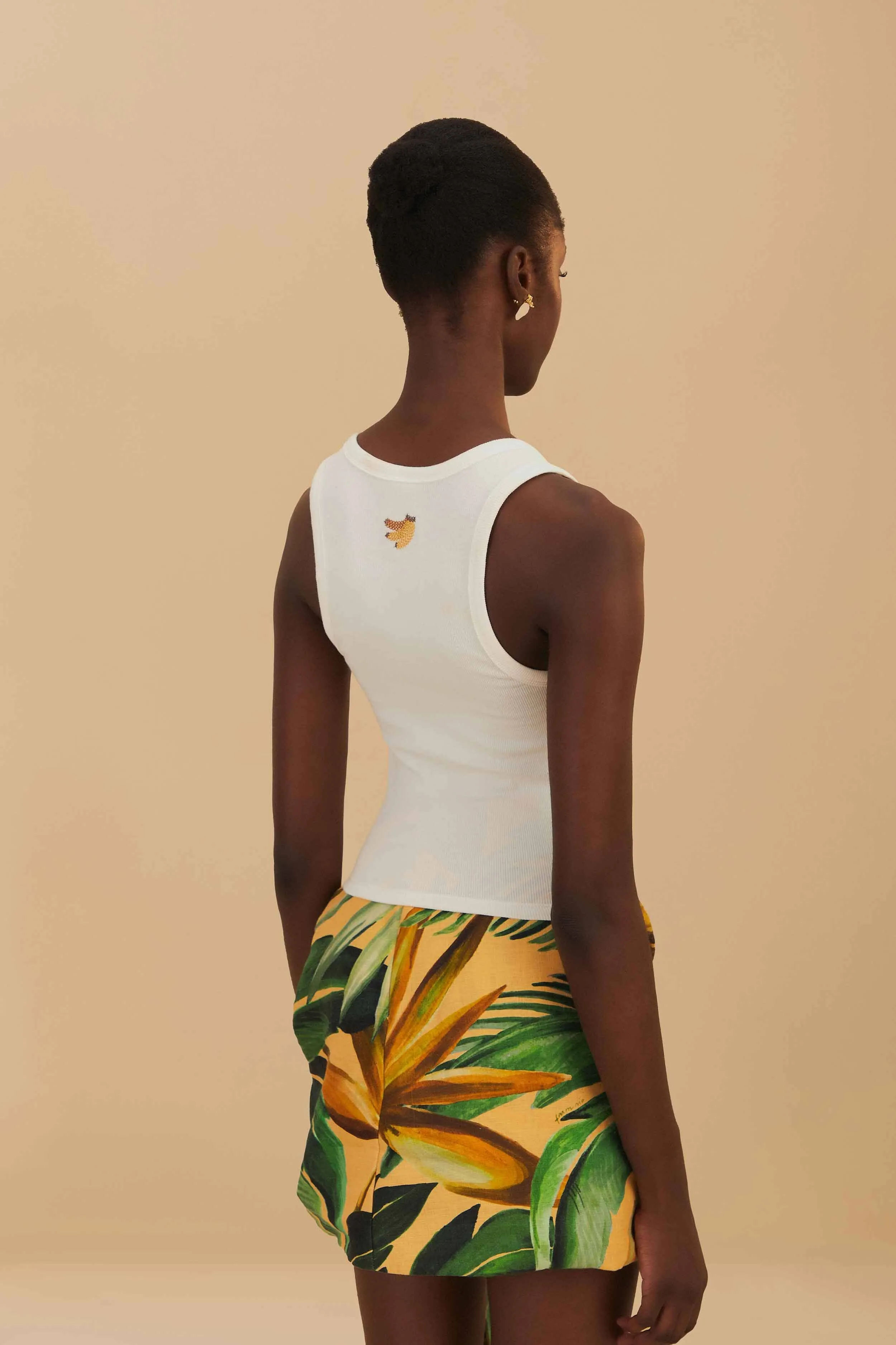 casual sneakers Off-White Banana Embroidered Organic Cotton Tank Top