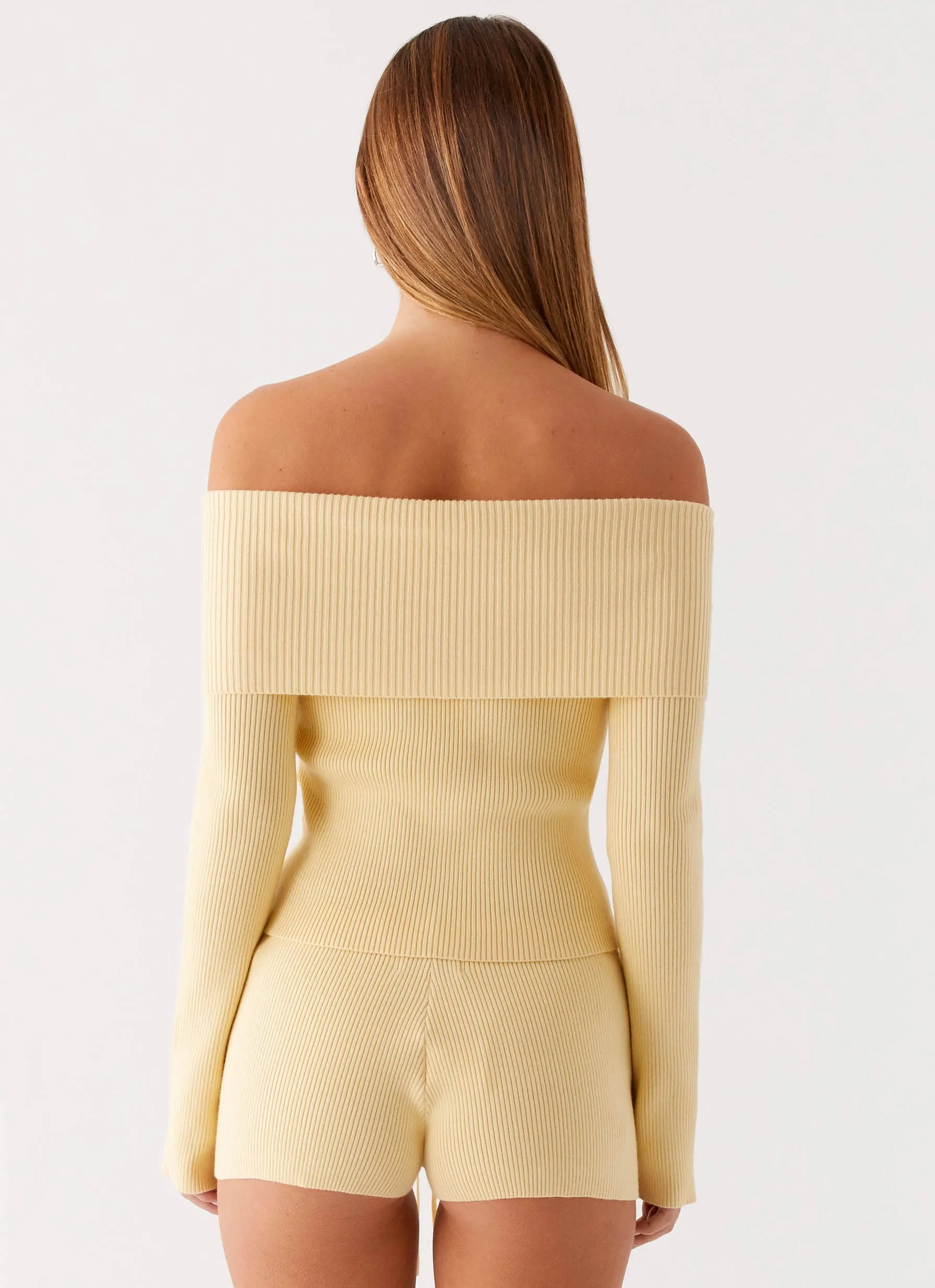 Muted Muse Knit Long Sleeve Top - Yellow Understated Charm Travel Comforted
