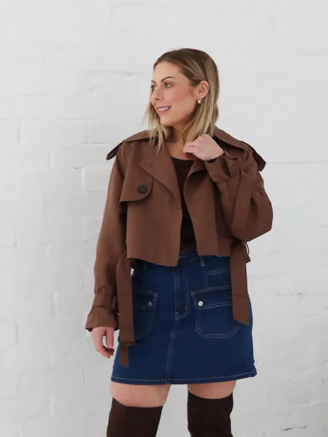 Myka Denim Skirt Detachable Tie