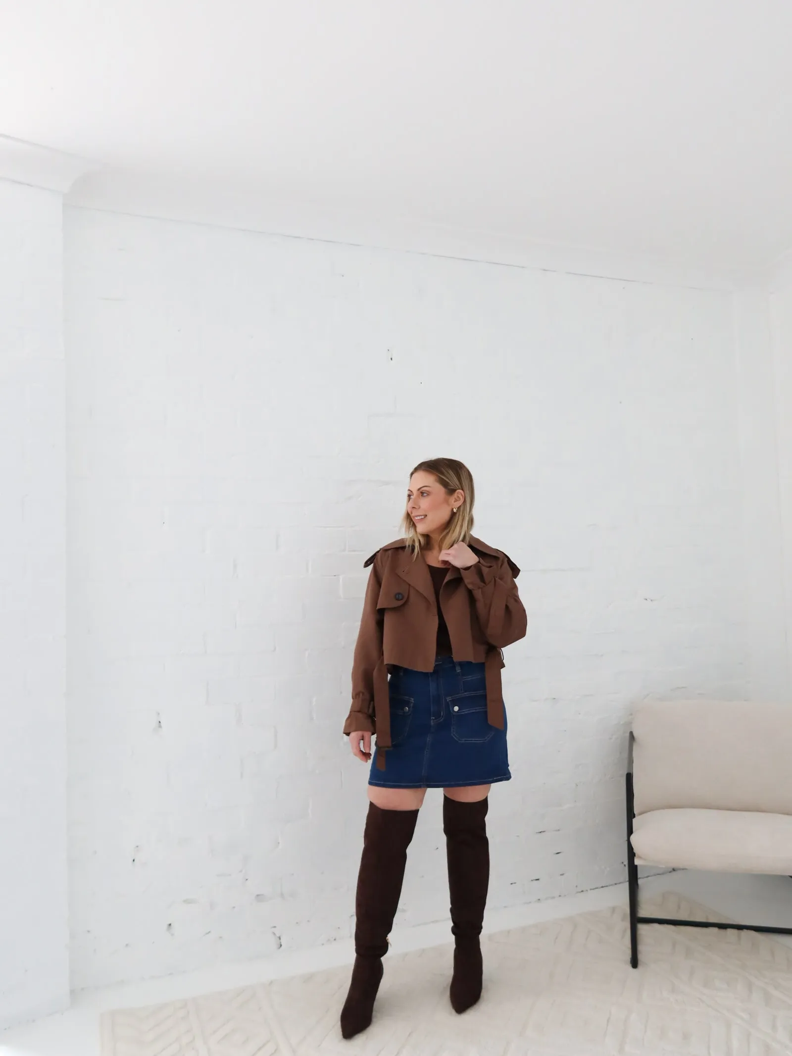 Myka Denim Skirt Subtle Finish Relaxed Feel