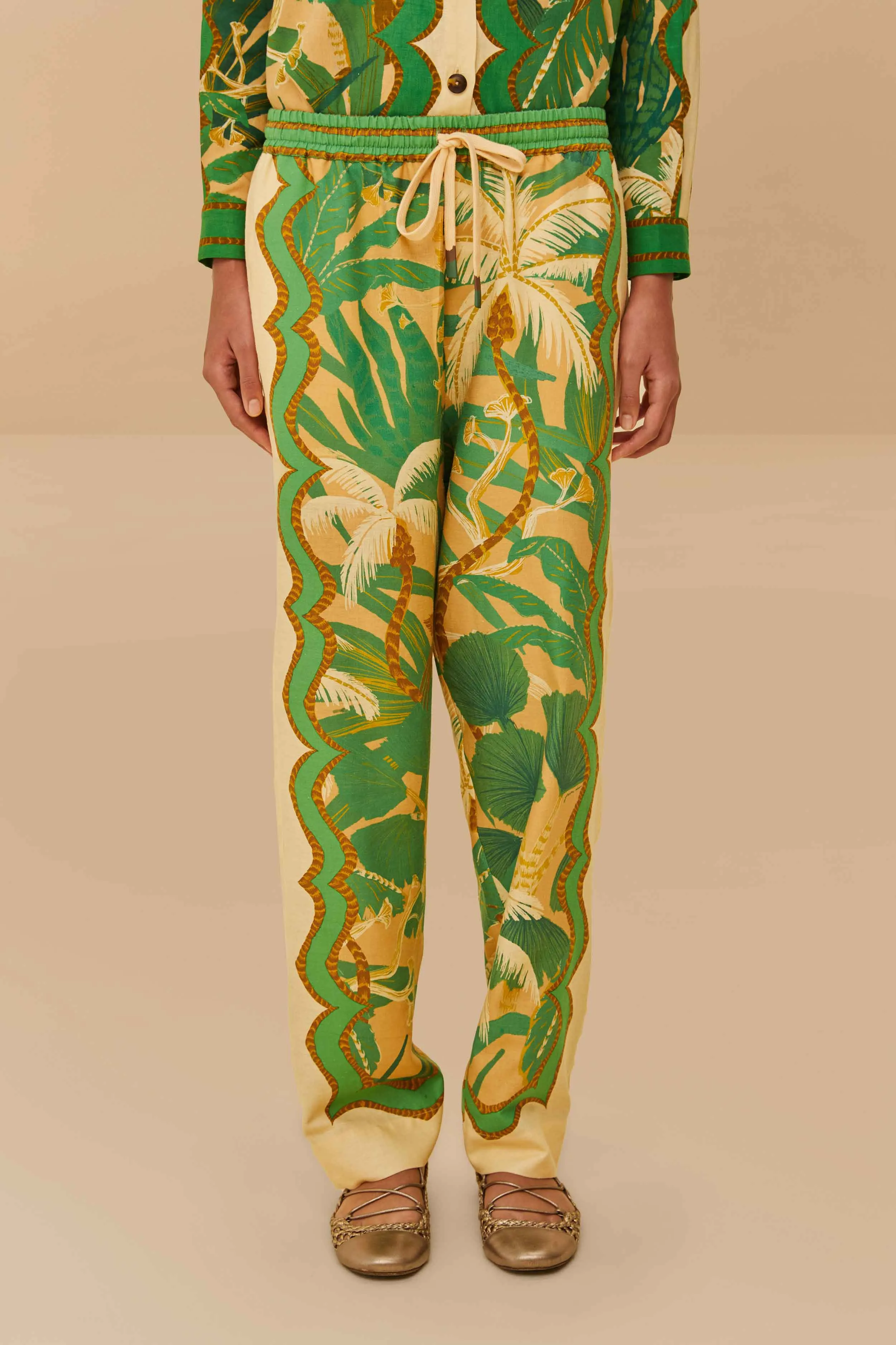 Low Bulk Design ThermalInsulation Beige Tropical Isla LENZING? ECOVERO? Euroflax? Pants