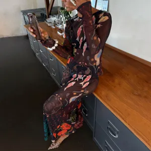 Night Garden Mesh Dorris Skirt Flexible Comfort Essential Style