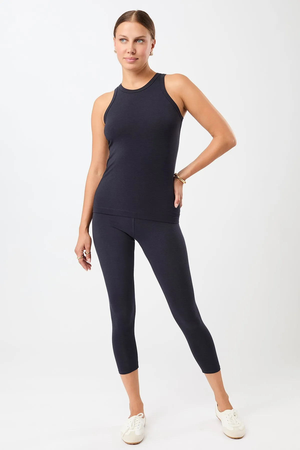 Best Cropped Legging - Night Sky Postpartum Fit Morning Stretch Dance Practice Lightweight Material