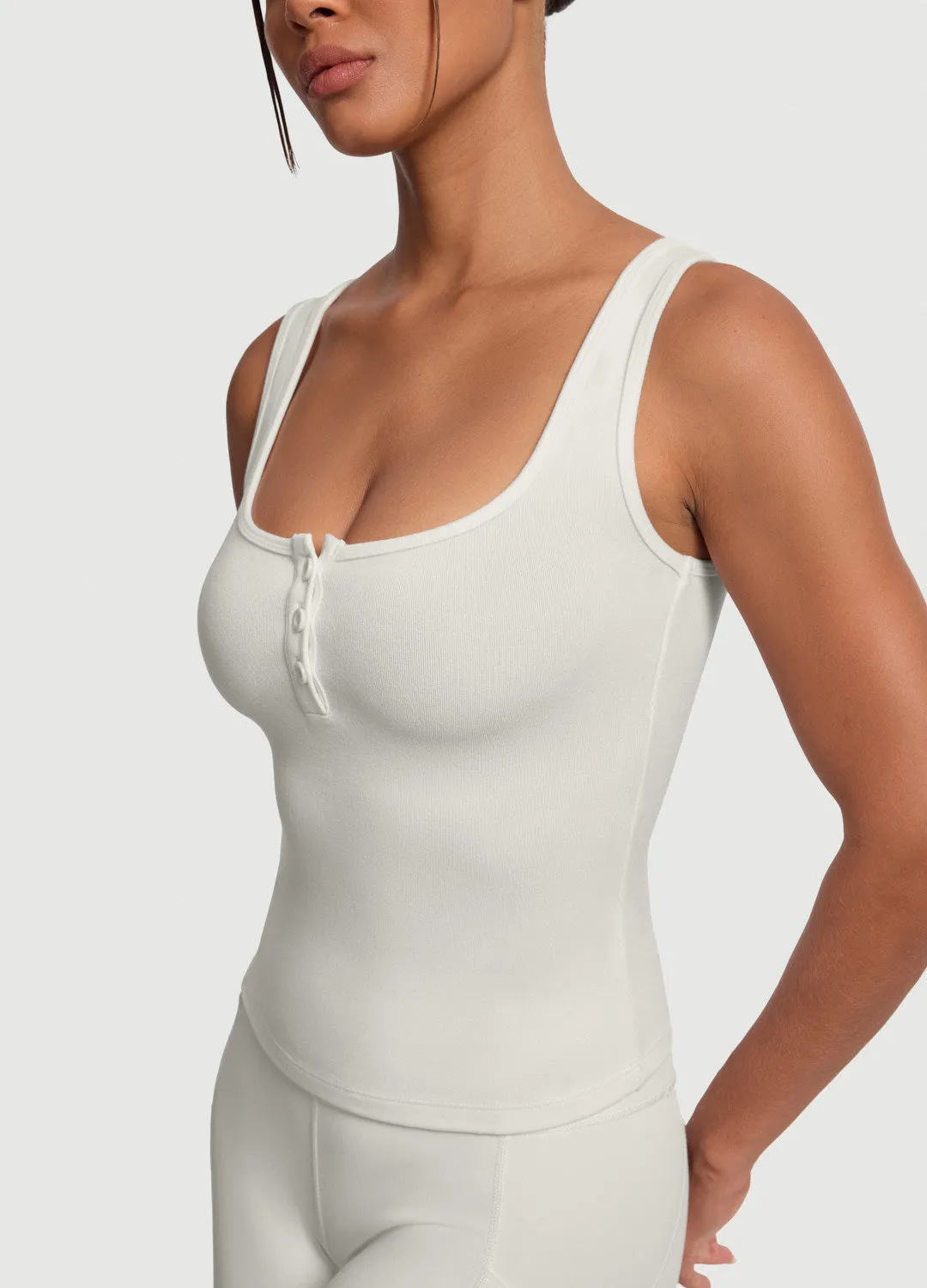 Unique Button Front Tank Top