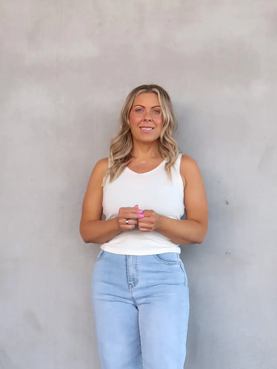 Janice Knit Tank - Ivory Indoor Use