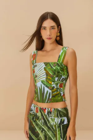 Blue Amazonia Forest LENZING? ECOVERO? Euroflax? Crop Top MoistureControlClothing