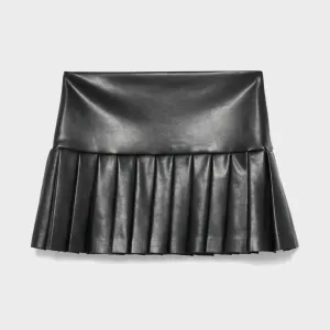 Soft Combo Norma Kamali Pleated Pickleball Skirt - Black