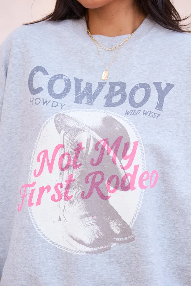 Not My First Rodeo Light Grey Graphic Sweatshirt marbled product gym readiness