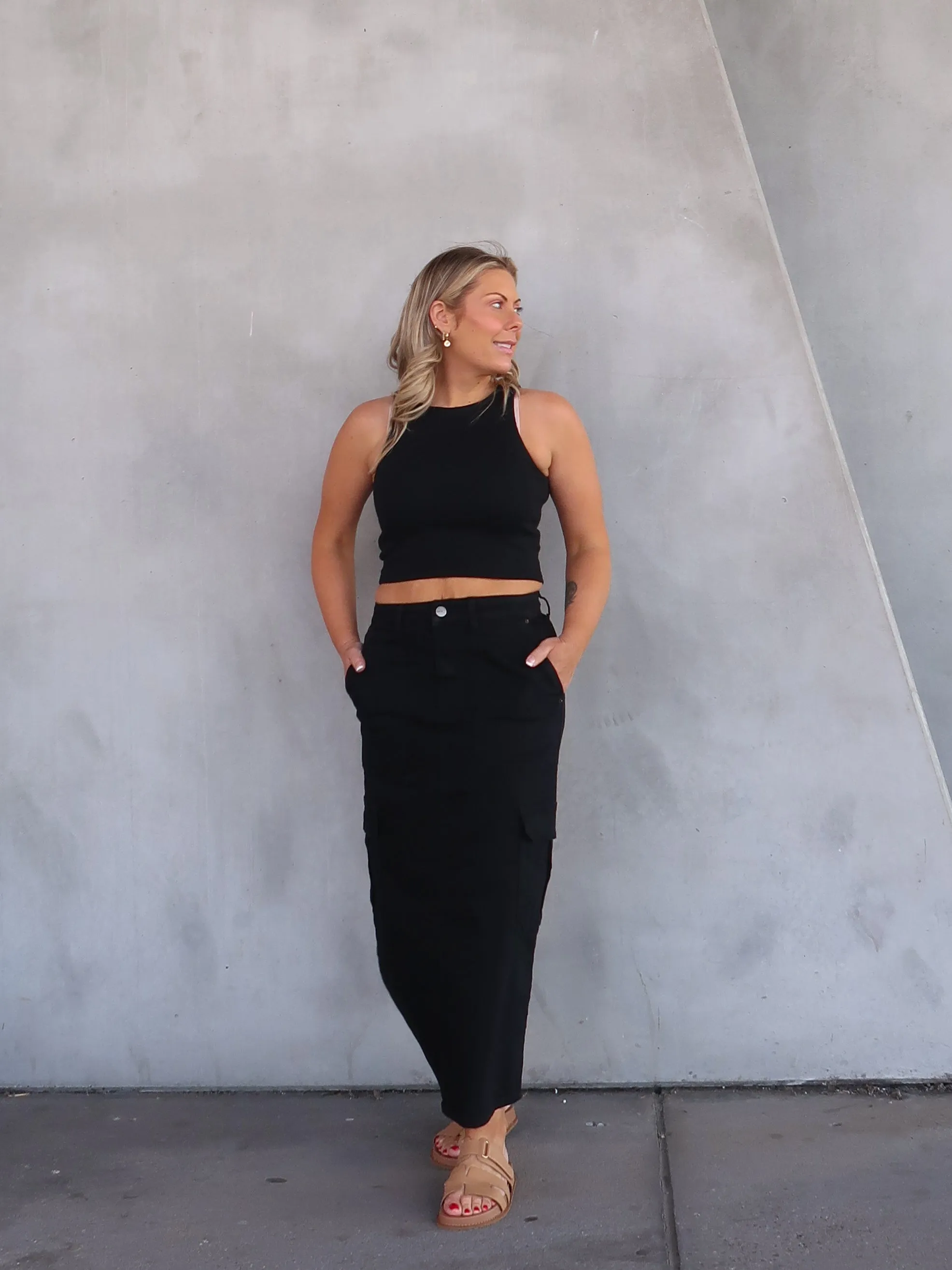 Nova Denim Cargo Skirt Creative Layering All Occasion