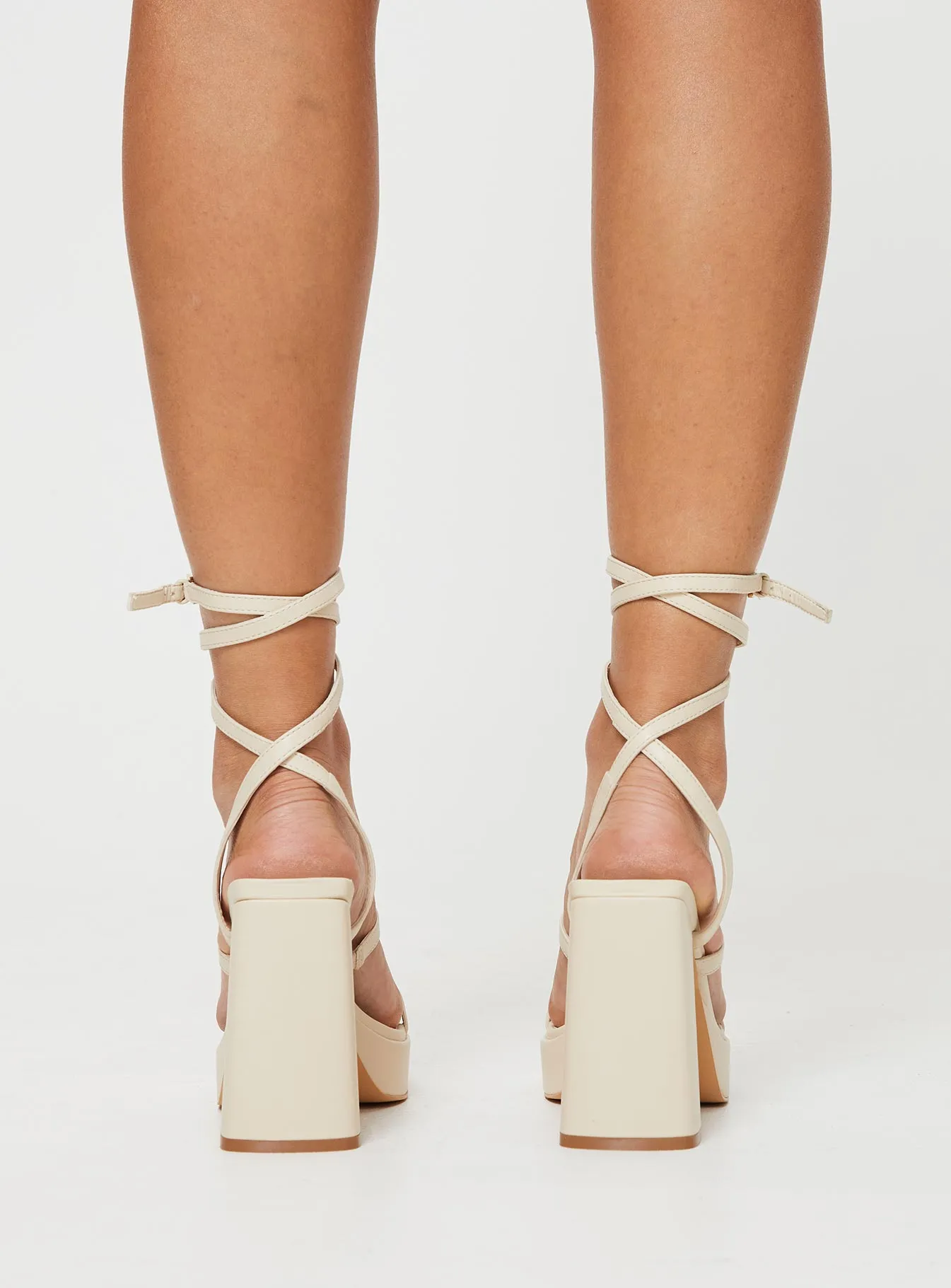 Soft Insole Stylish Booties Odessa Platform Strappy Heels Cream
