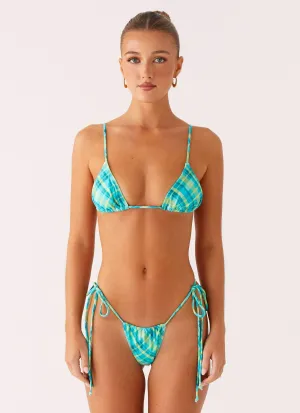 Sunshine Day Lissy Bikini Bottoms - Green Check