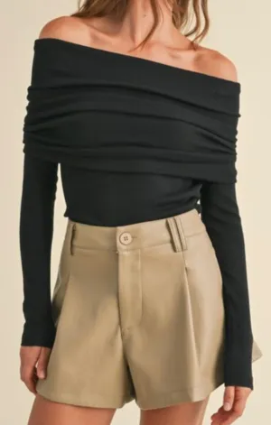 Off Shoulder Sweater Top Eco-Friendly Material SoftTouch