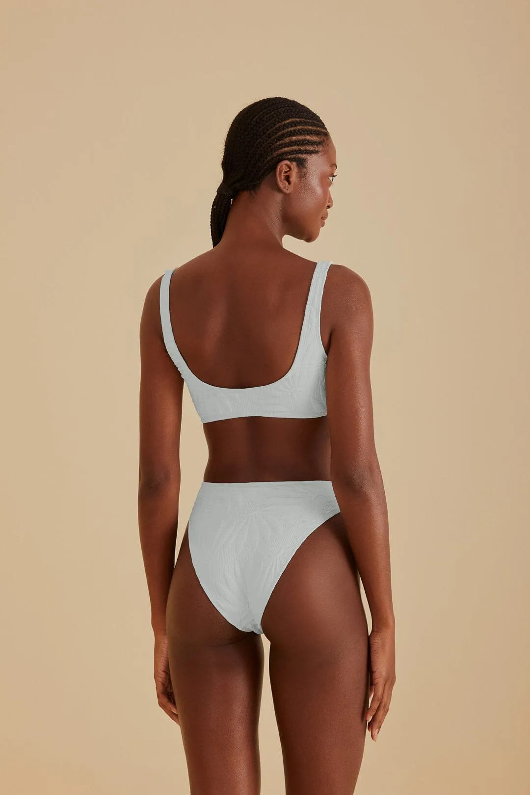 Easy Wear Sustainable production Off-White Banana Matelasse Bikini Top