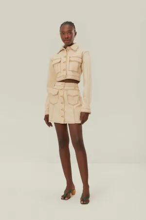 Off-White Gabardine Mini Skirt Midi length birthday party