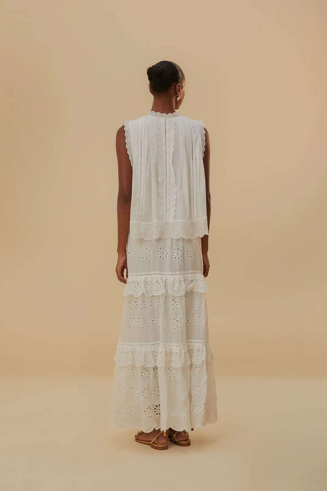 City Tones Off-White Low Waist Organic Cotton Maxi Skirt