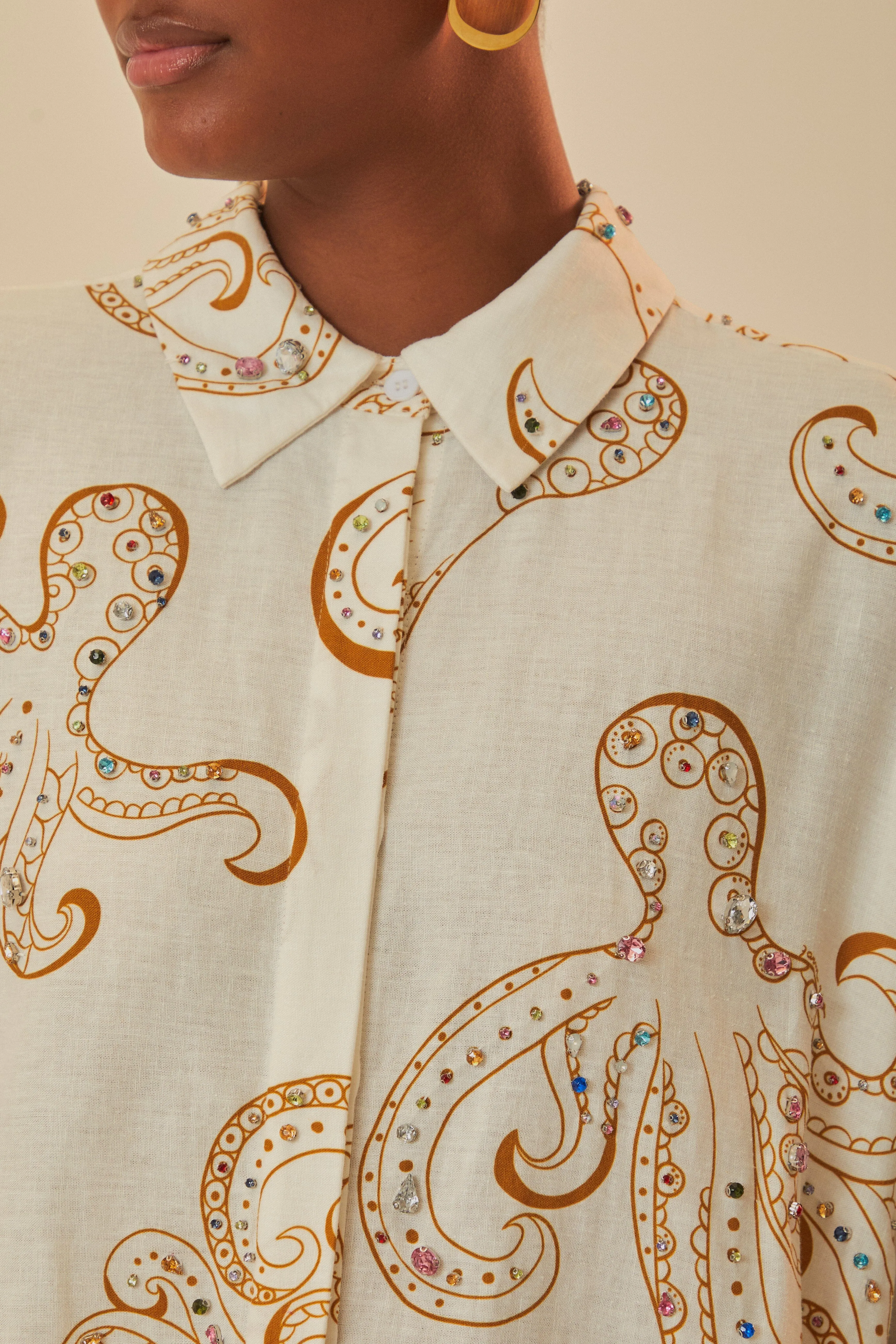 Off-White Octopus Fun Euroflax? Premium Linen Shirt Tale Core yoga mode