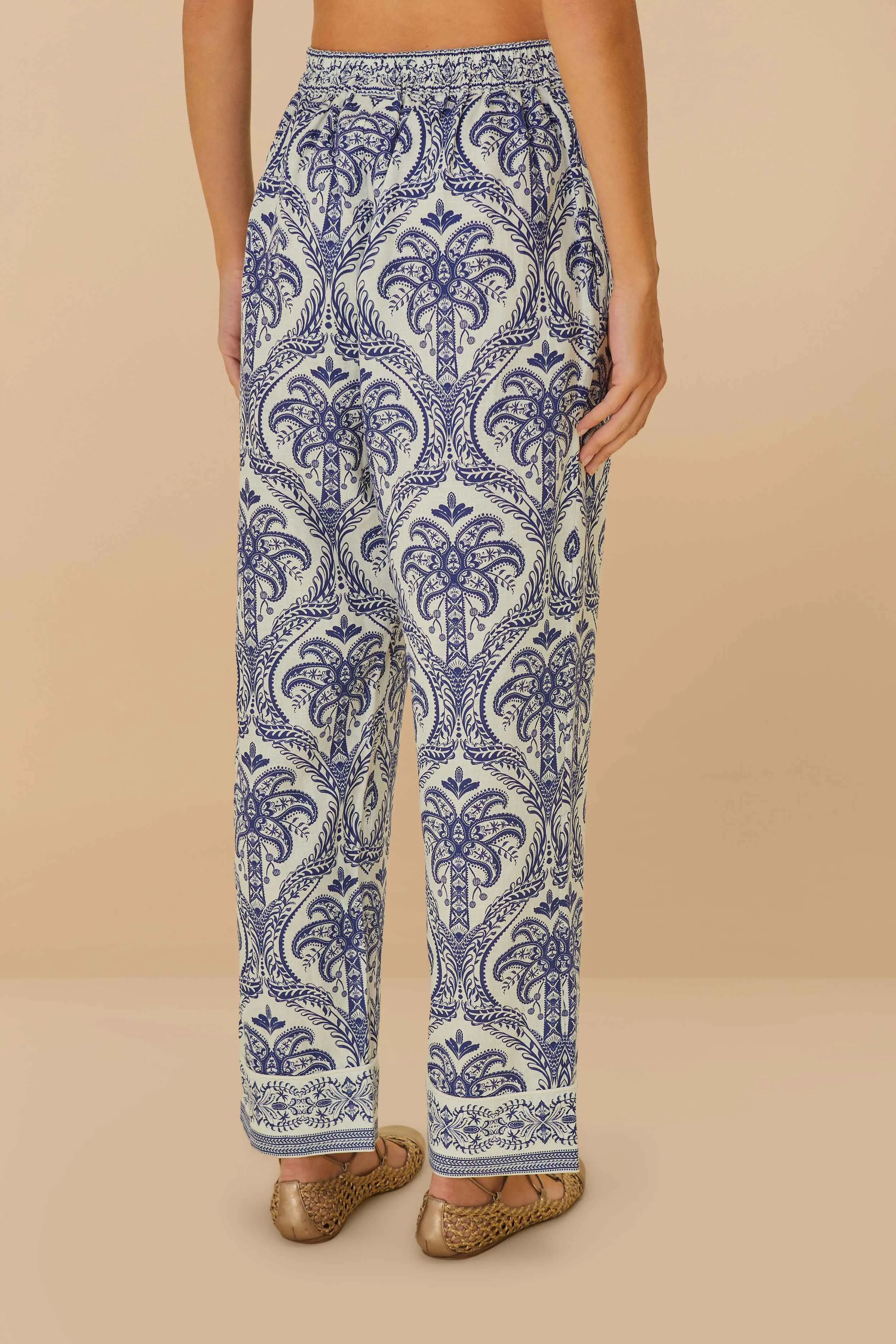 Temperature Regulating Fabric Off-White Tropical Cameo LENZING? ECOVERO? Euroflax? Pajama Pants