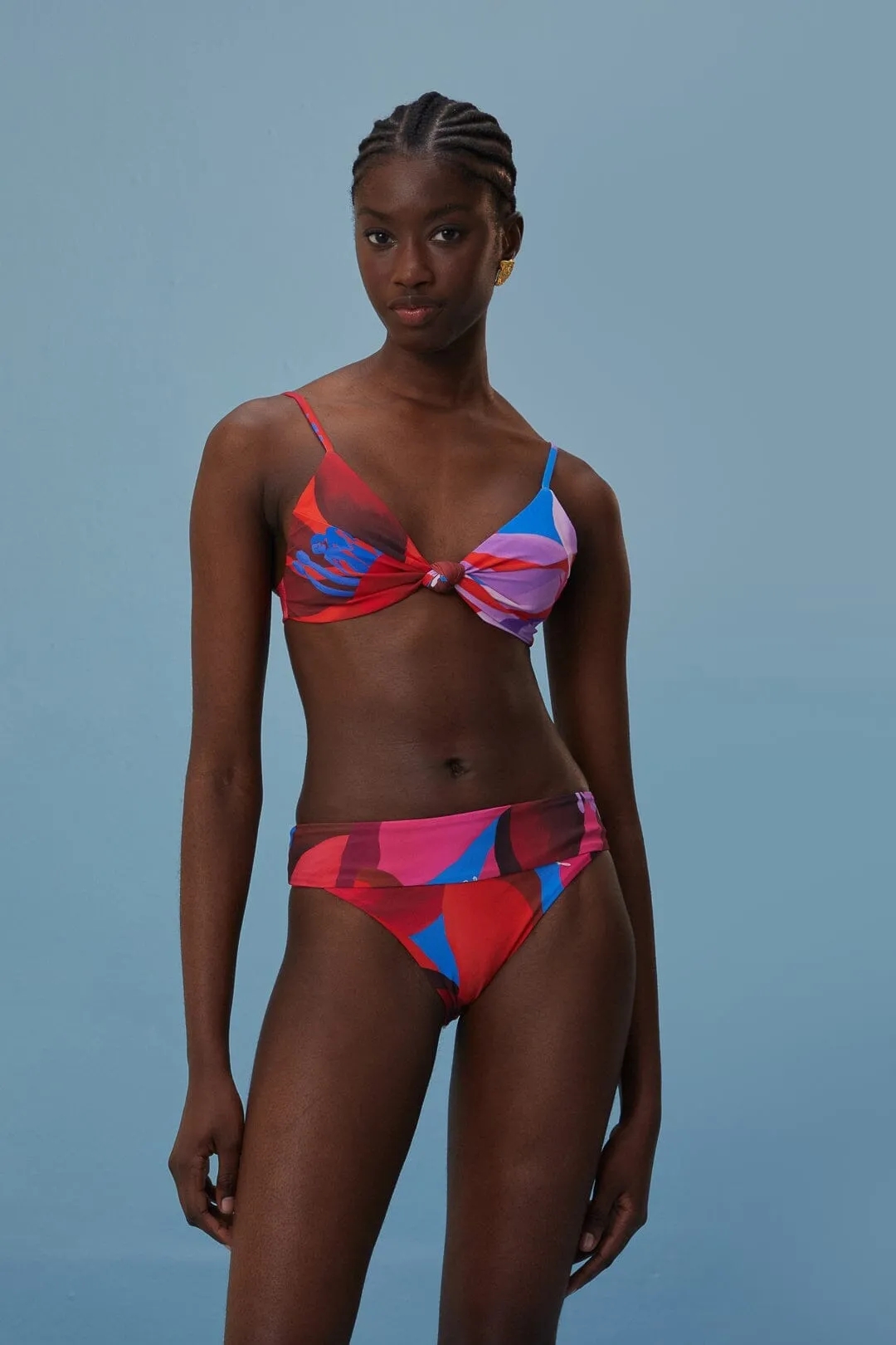 Watercolor Floral Bikini Top Adaptable Outfit