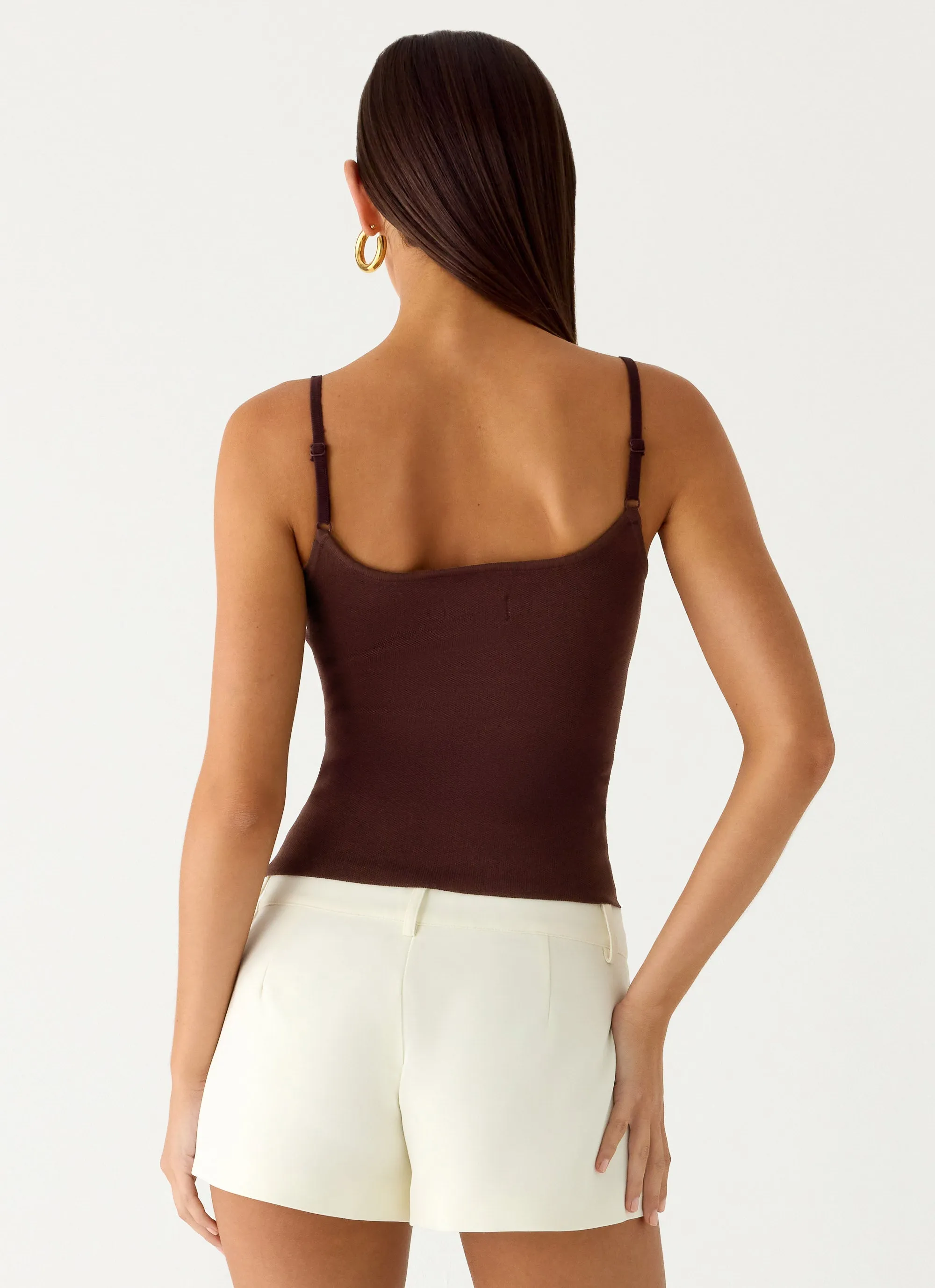 Recycled Polyester Ofira Knit Tank Top - Espresso Meadow