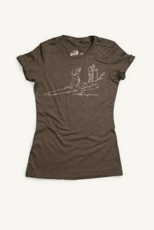 One Line Hikers Explore More T-shirt (Womens) Sport Flex Fit