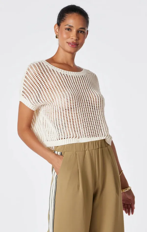 Open Weave Pullover Digital Glow