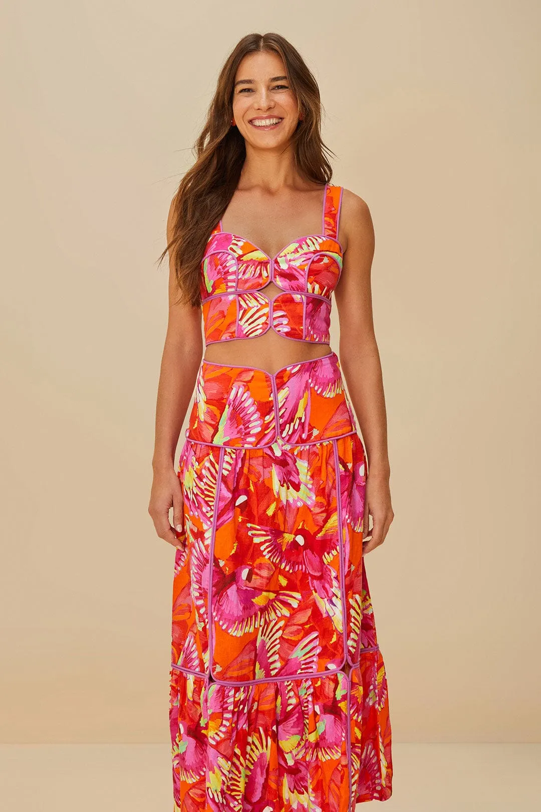 quick dry Orange Flying Birds LENZING? ECOVERO? Euroflax? Skirt