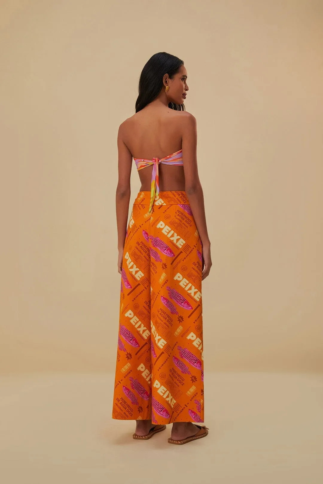 Orange Fresh Fish Cargo Pants Anti Pilling Surface FrictionResistantEdging