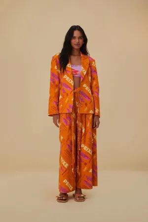 Orange Fresh Fish Cargo Pants Flat Lock Stitching RecycledPolyester