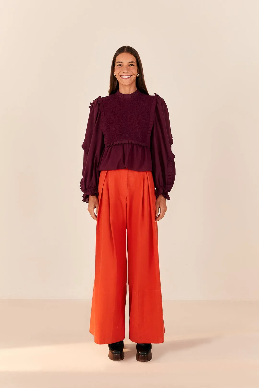 Stylish Layers Orange Tailored Pants