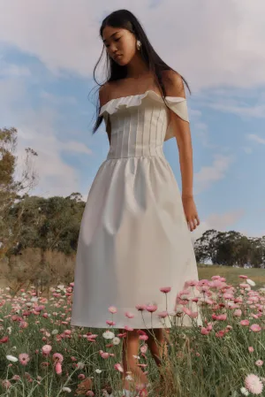 Contemporary Vibe Orla Strapless Cotton Midi Dress - White