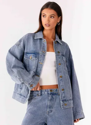 Winter Fashion Orleans Oversized Denim Jacket - Blue
