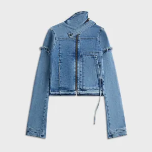 Ottolinger Drape Collar Denim Jacket - Blue Ventilation Vents