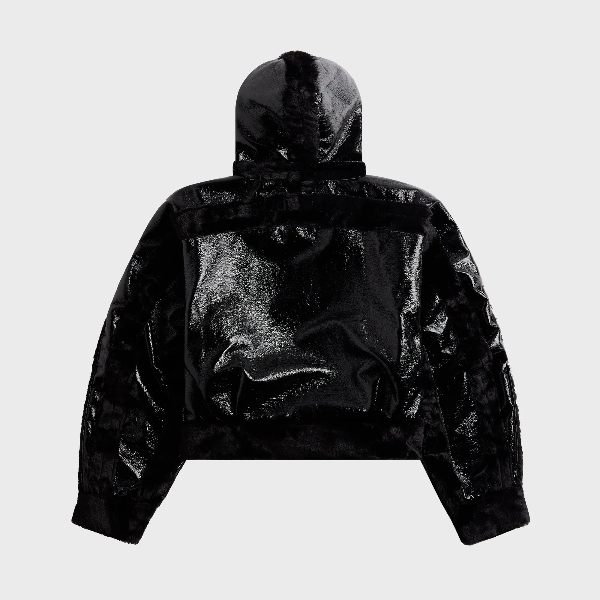 Ottolinger Multiline Shearling Fitted Jacket - Black Elastic cuffs Rainy Day Option