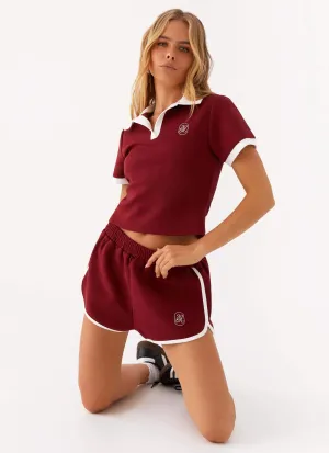 Stain Resistant Treatment Comfortable Wear Out Of Your League Track Shorts - Red