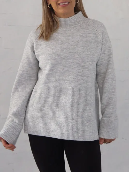 Stretch Waistband Design Colette Knit- Grey