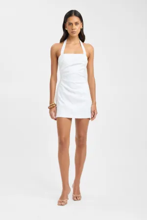 Palm Halter Mini Dress Deep Hue Refined Cut